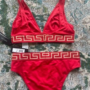 Versace Greca High Waist Bikini Bottoms and Top
